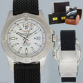 MINT Breitling Colt 44 A17388 White Dial Steel Rubber 44mm Automatic Mens Watch Box