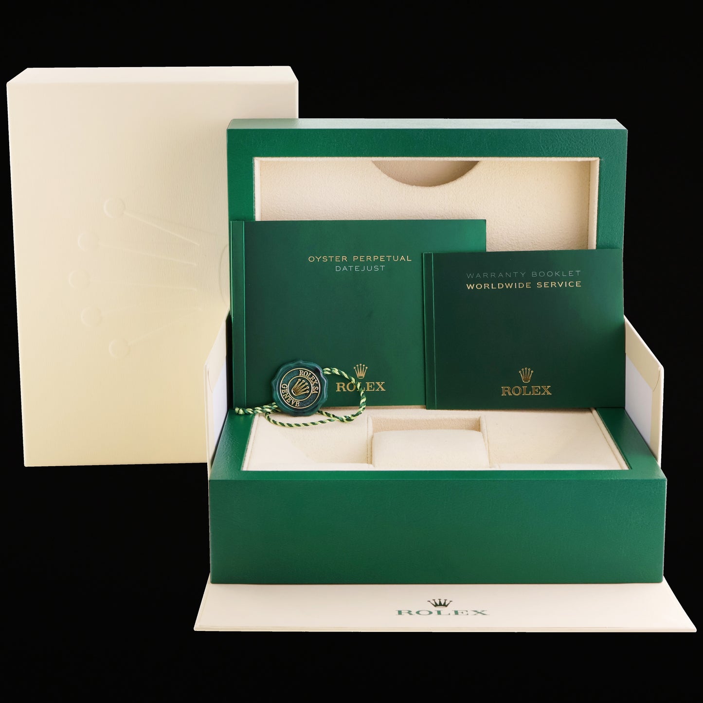 MINT 2014 Rolex Datejust 2 Ivory White Diamond 116333 Two-Tone Gold Watch Box