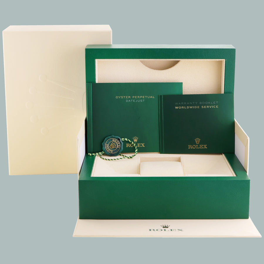 2013 MINT Rolex 116264 DateJust Turn-O-Graph Steel Black Stick White Gold Fluted Watch