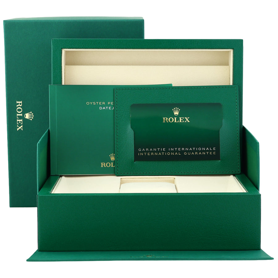 2025 NEW PAPERS Rolex DateJust 41 41mm Blue Roman Jubilee Fluted 126334 Watch Box