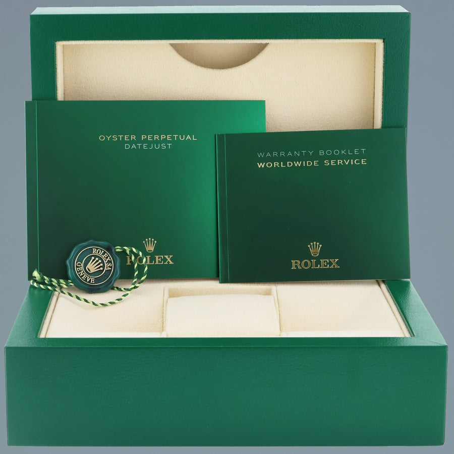 PEARL & DIAMOND BEZEL Rolex DateJust 16013 Two-Tone Yellow Gold Jubilee Watch Box