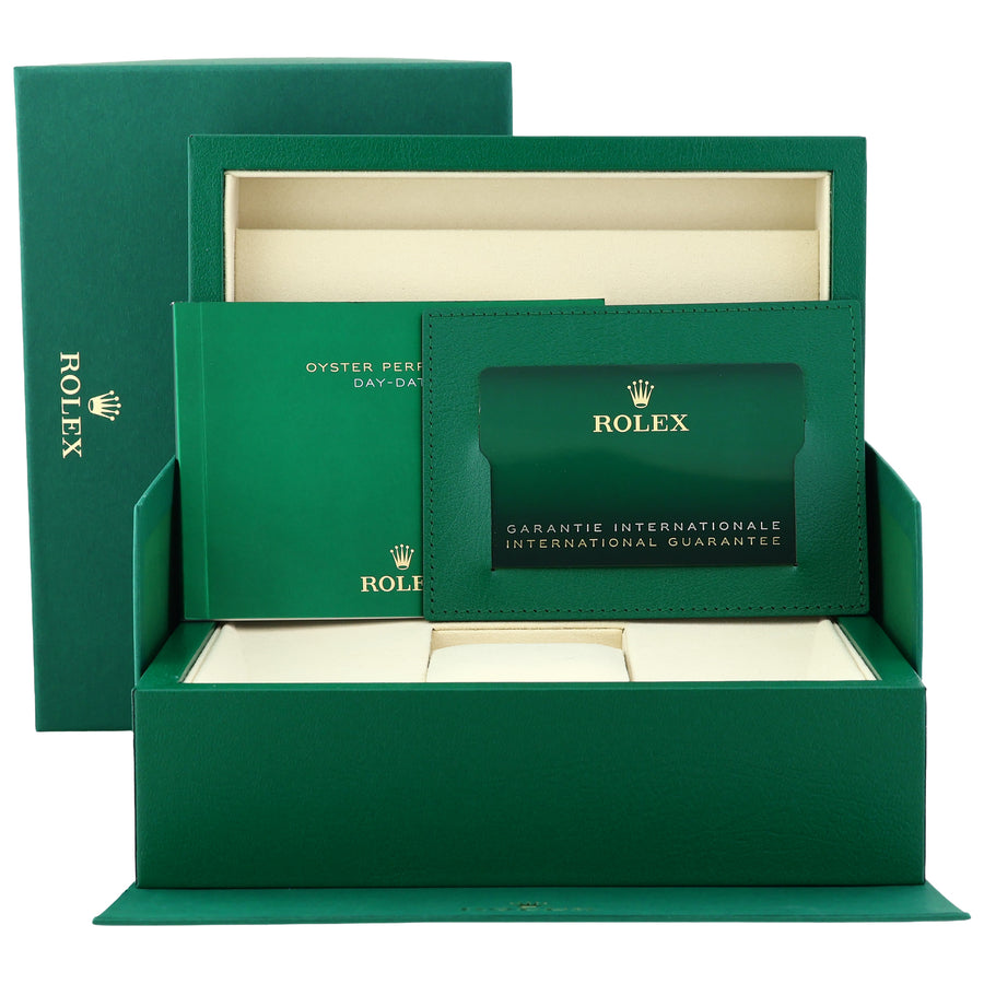 2025 NEW PAPERS Rolex 228235 President 40mm Rose Gold Olive Green Watch Box