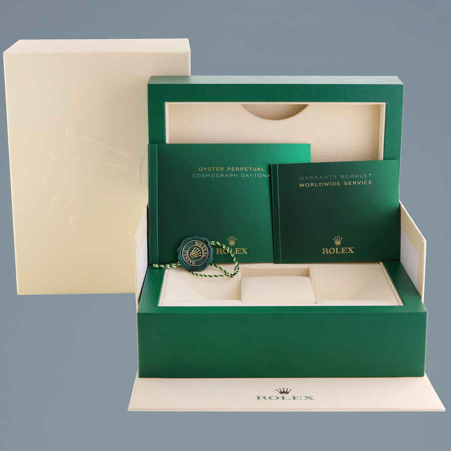 2011 MINT Rolex Daytona 116523 Blue Arabic Red Steel Yellow Gold Two Tone Watch Box