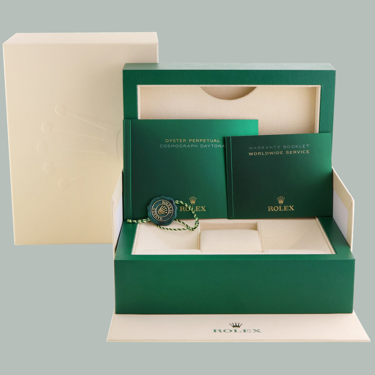 MINT Rolex 116515LN RAINBOW Daytona Rose Gold Pave Diamond Sapphire Watch Box