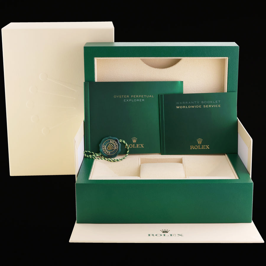 2016 MINT Rolex 214270 Explorer Black BLUE LUME 3-6-9 Steel 39mm Watch Box