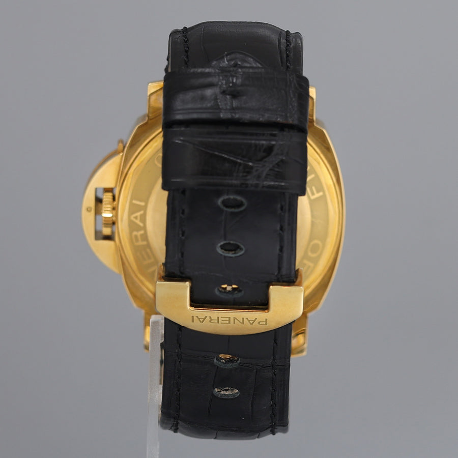 PAPERS Panerai Luminor Marina Automatic PAM00140 Black Carbon Yellow Gold Watch