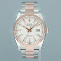 2023 MINT Rolex DateJust 36mm White Stick Rose Gold Jubilee 126231 Watch Box