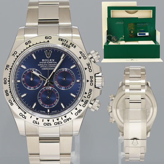AUGUST 2025 NEW PAPERS Rolex Blue Daytona Chrono 126509 White Gold Watch Box
