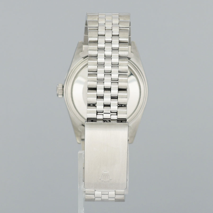 DIAMOND Bezel Rolex DateJust 36mm Blue 16030 Steel Watch Box
