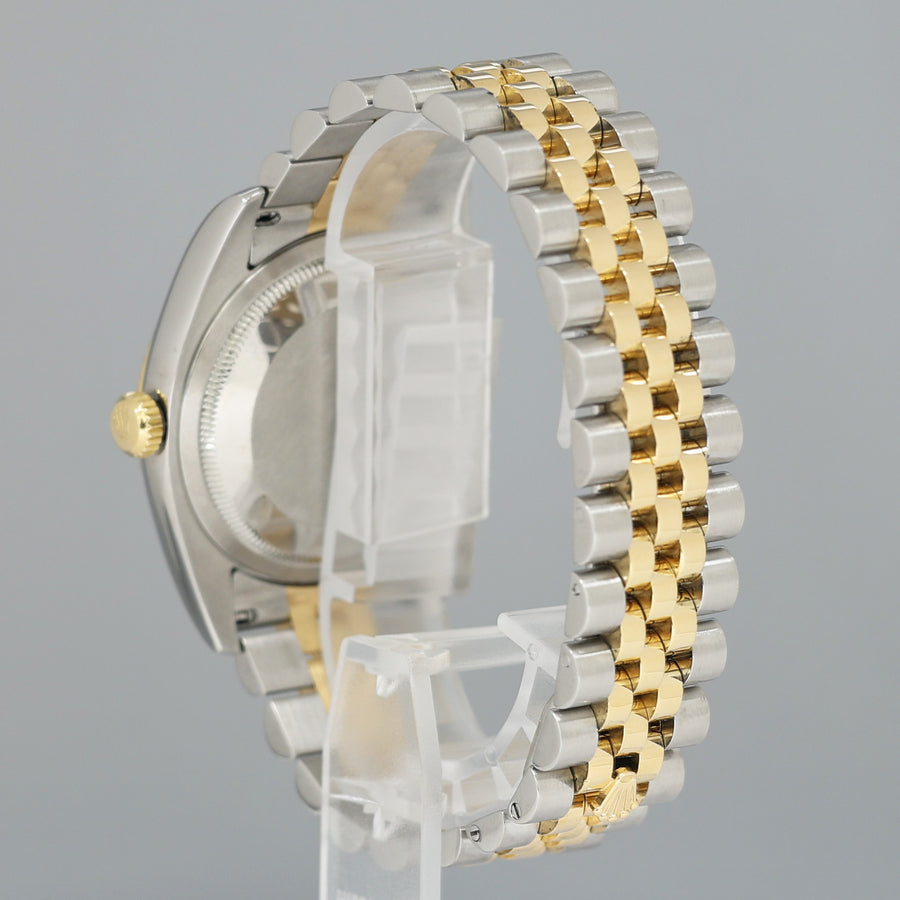 MINT Rolex DateJust Jubilee Two Tone Steel 36mm 116233 Yellow Gold Blue Stick Watch