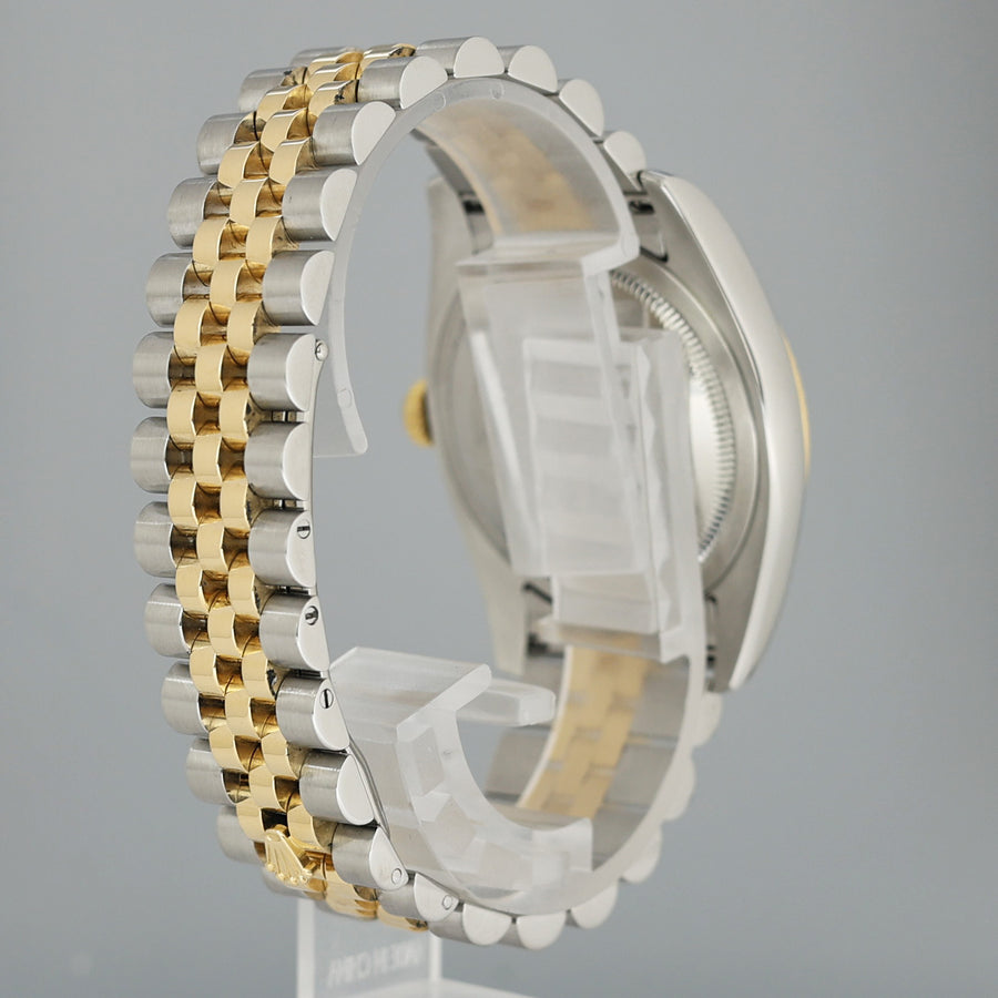 MINT Rolex DateJust Jubilee Two Tone Steel 36mm 116233 Yellow Gold Blue Stick Watch
