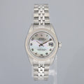 FACTORY MOTHER OF PEARL PAPERS Ladies Rolex DateJust 26mm Fluted Bezel Jubilee Watch