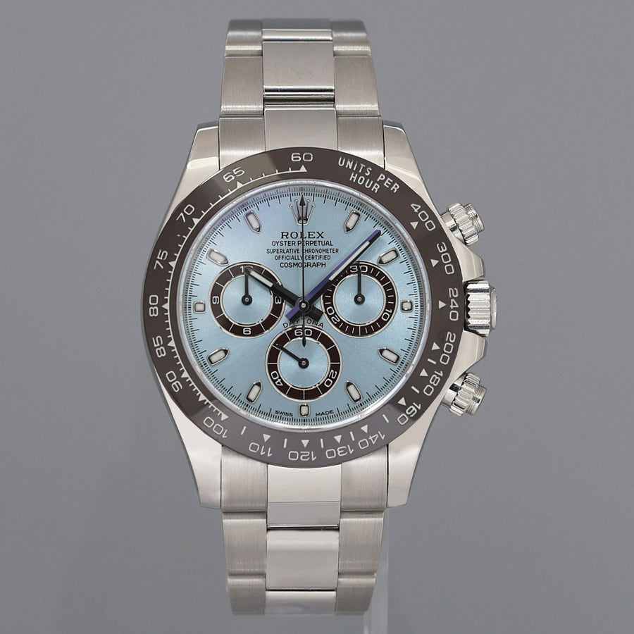 2020 MINT PAPERS Rolex Daytona 116506 Platinum Glacier Ice Blue Ceramic Watch Box