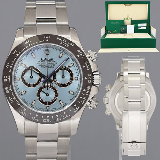 PAPERS 2025 RSC Rolex Daytona 116506 Platinum Glacier Ice Blue Ceramic Watch Box