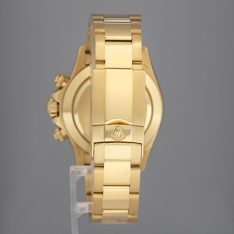 MINT Rolex Daytona 116528 Black 40mm Chronograph Yellow Gold Watch