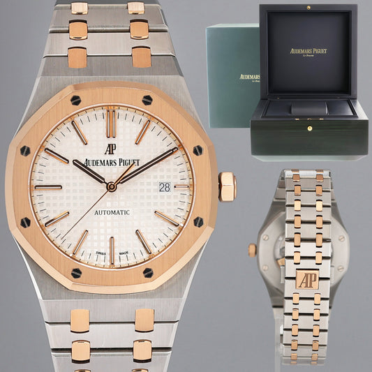 MINT Audemars Piguet Royal Oak 41mm Steel Two Tone Rose Gold 15400SR Watch Box