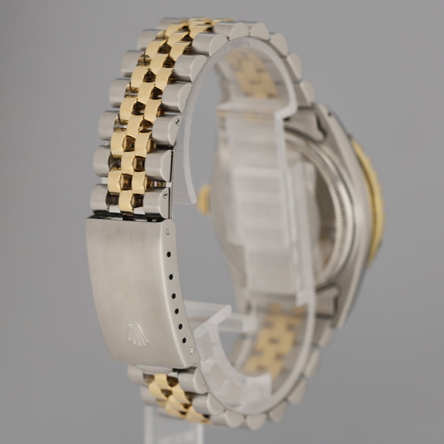 Rolex DateJust 16013 Black Diamond Bezel Two Tone Gold Jubilee Band Watch Box