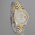 PAPERS DIAMOND BEZEL Rolex DateJust 16013 Two-Tone MOP Yellow Gold Jubilee Watch