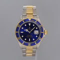 Rolex Submariner 16613LB Gold Steel Two Tone Yellow Gold Sunburst Blue Dial Watch Box