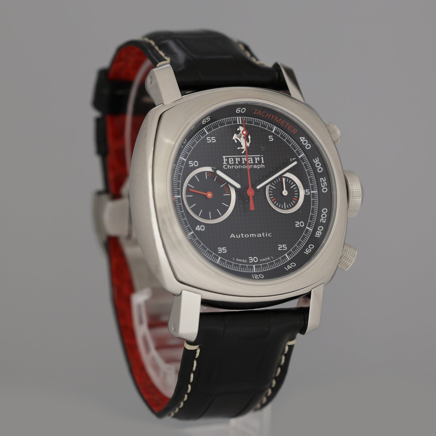 2006 PAPERS Panerai Ferrari FER0004 Steel Chrono Black Dial Watch Box