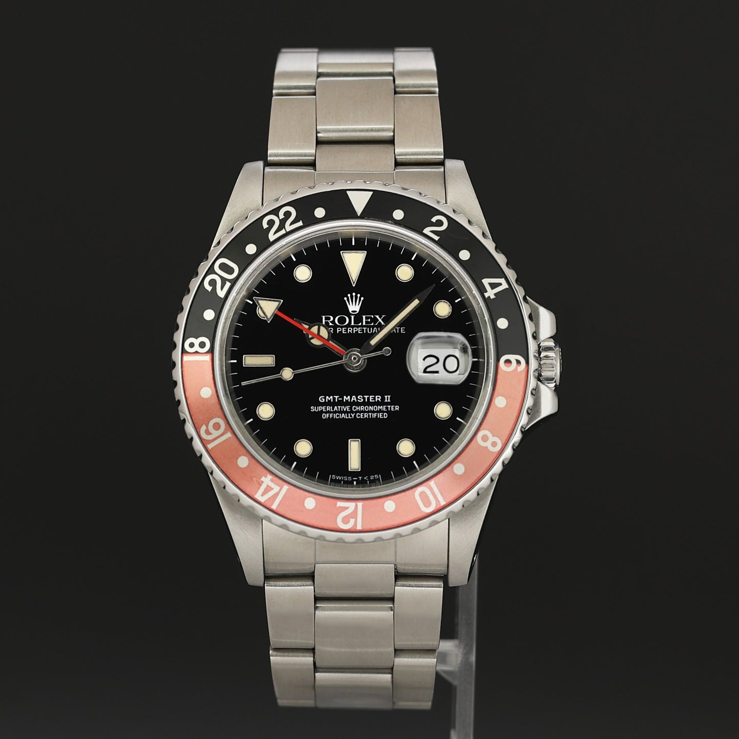 PAPERS 1984 Rolex GMT-Master II 2 Fat Lady Coke Red Steel 16760 40mm Watch Box