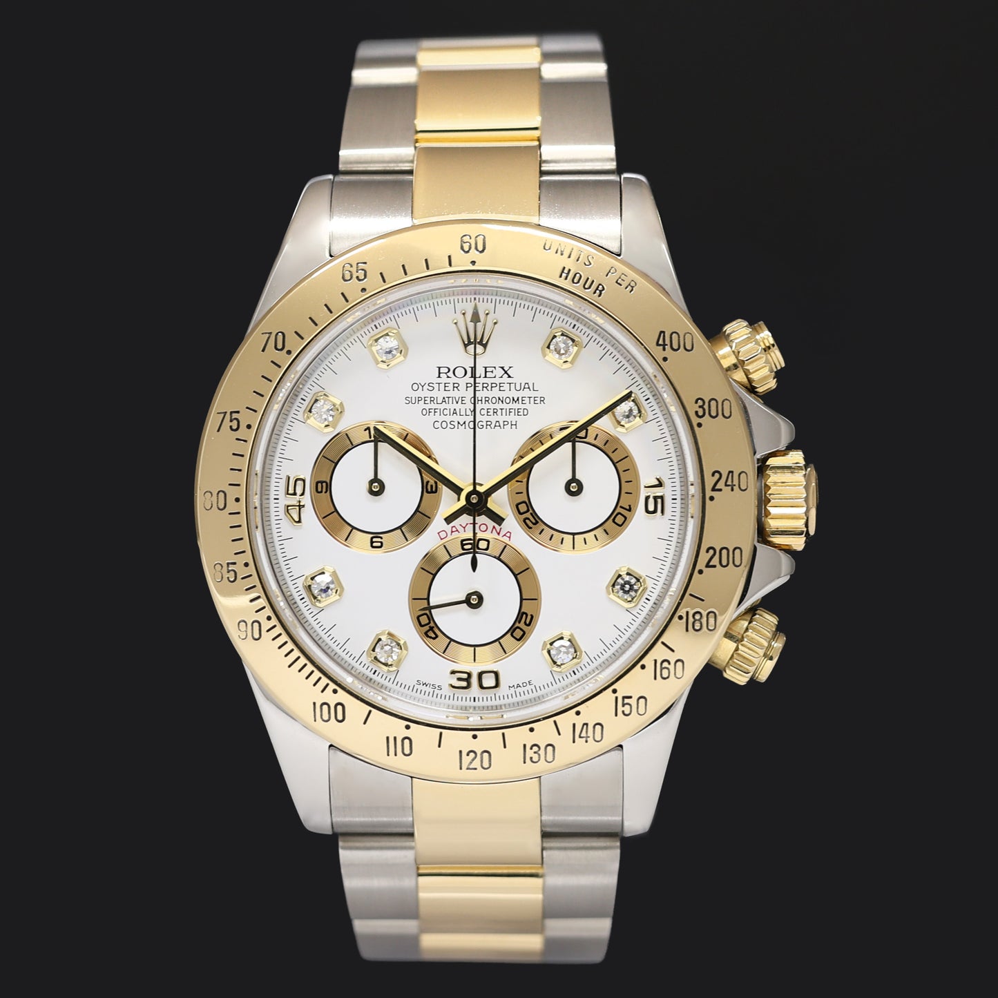 MINT Rolex 116523 Rolex Daytona Two Tone Yellow Gold White Diamond Gold Watch Box