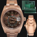 Mint Rolex Sky-Dweller Rose Gold Chocolate Arabic 326935 42mm Watch Box