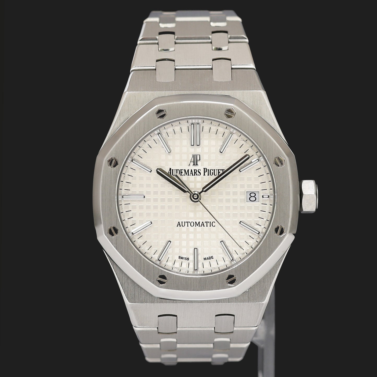 Papers MINT Audemars Piguet Royal Oak 37mm Steel 15450st White Watch Box