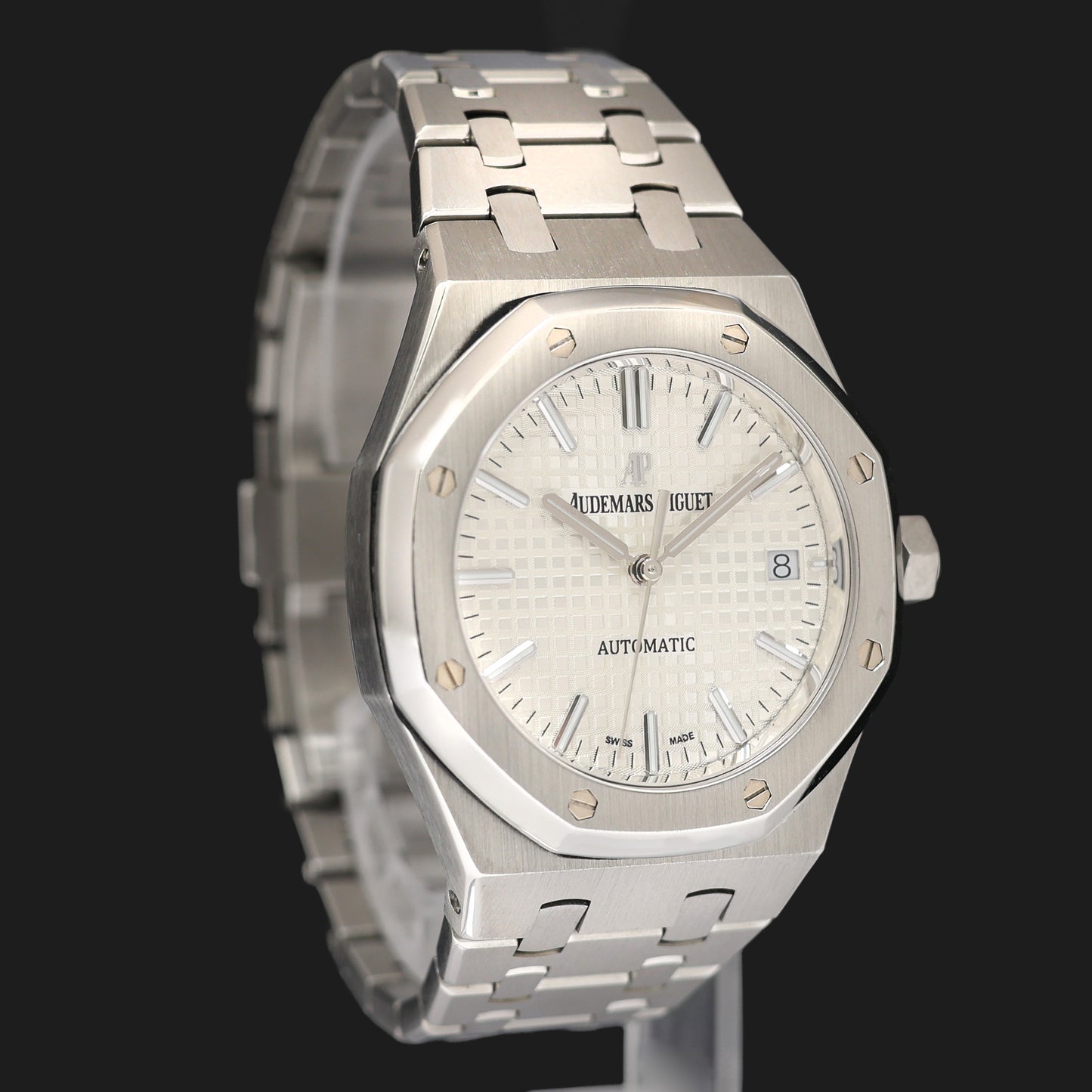 Papers MINT Audemars Piguet Royal Oak 37mm Steel 15450st White Watch Box
