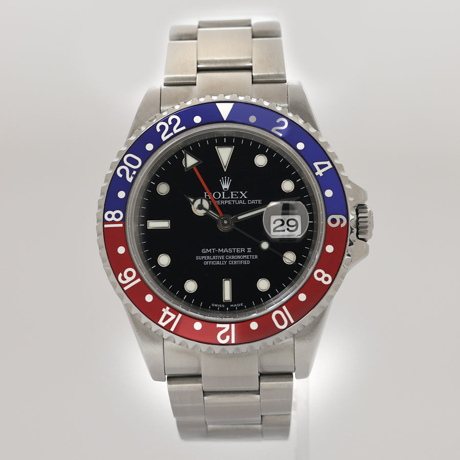 2023 RSC PAPERS Rolex 16710 GMT-Master Pepsi Blue Red 40mm Steel Watch Box