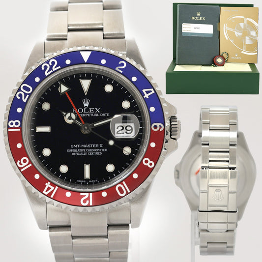 2023 RSC PAPERS Rolex 16710 GMT-Master Pepsi Blue Red 40mm Steel Watch Box