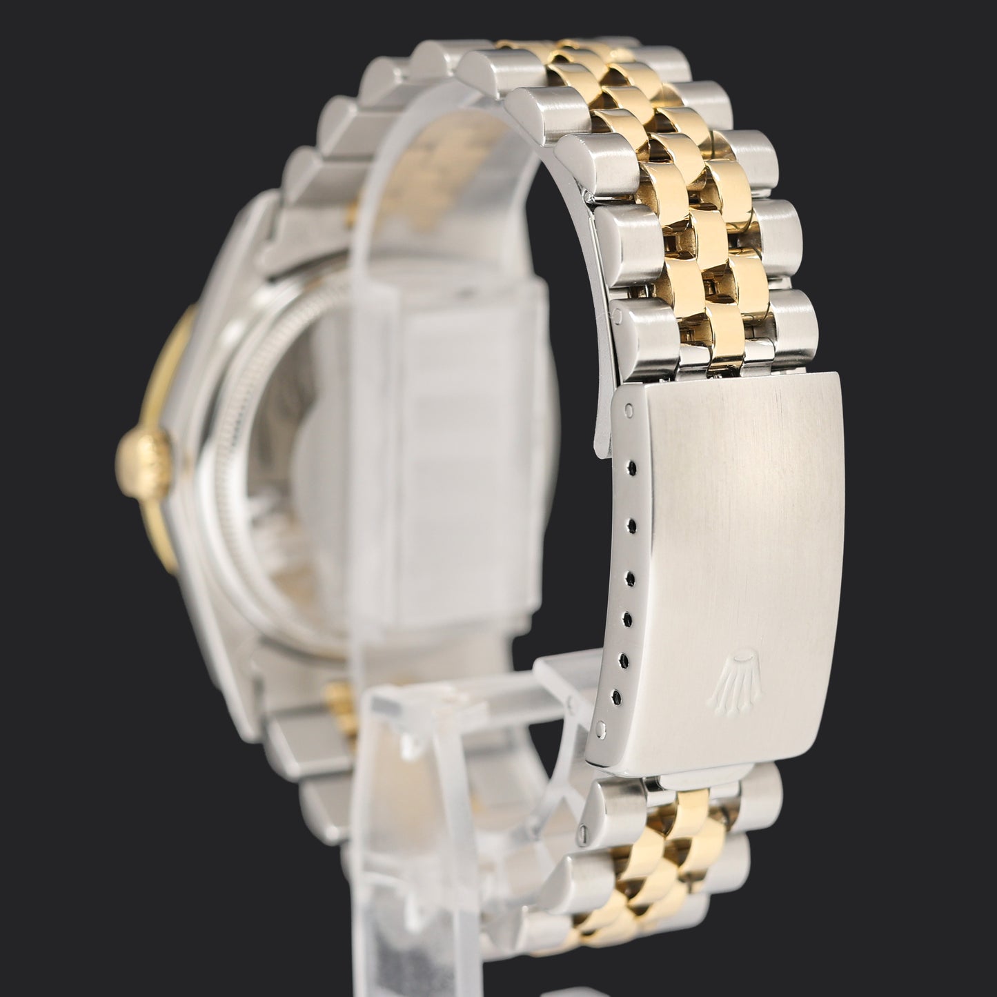 Rolex DateJust 16013 Purple Diamond Bezel Two Tone Yellow Gold Jubilee Band Watch Box