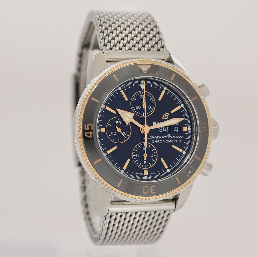 MINT Breitling Superocean U13313 Heritage II Steel Rose Gold 44mm Mens Watch Box