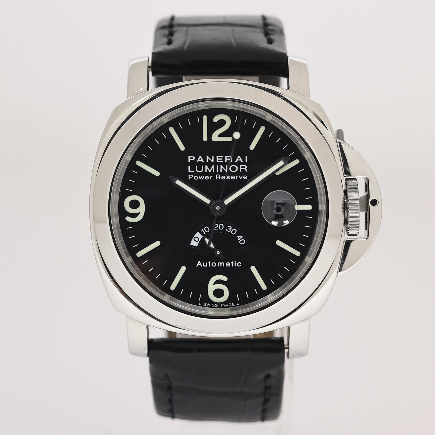 MINT Panerai PAM00027 Luminor 44mm Power Reserve Steel Leather Watch Box