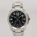 MINT Cartier Calibre de Cartier Steel 42mm Black Roman W7100016 Watch Box