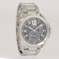 MINT Cartier Calibre de Cartier Steel 42mm Black Roman W7100016 Watch Box