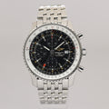 PAPERS Breitling Navitimer World A24322 46mm Black Steel Chrono GMT Watch Box