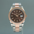 MINT 2021 Rolex DateJust 41 126331 Brown Rose Gold Two-Tone Oyster Watch Box