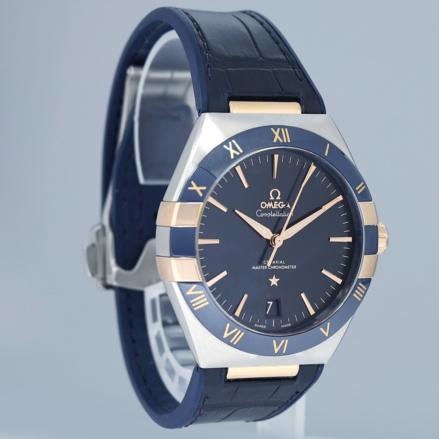 PAPERS OMEGA 131.23.41.21.03.001 Constellation 41mm Steel Gold Leather Strap Watch Box