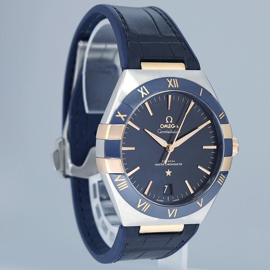 PAPERS OMEGA 131.23.41.21.03.001 Constellation 41mm Steel Gold Leather Strap Watch Box