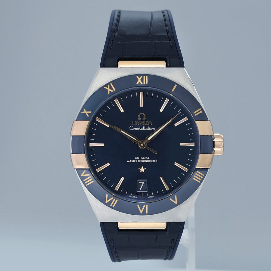 PAPERS OMEGA 131.23.41.21.03.001 Constellation 41mm Steel Gold Leather Strap Watch Box