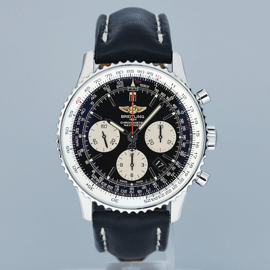 MINT Breitling Navitimer 01 B01 Chronograph 43mm Black AB0120 Strap