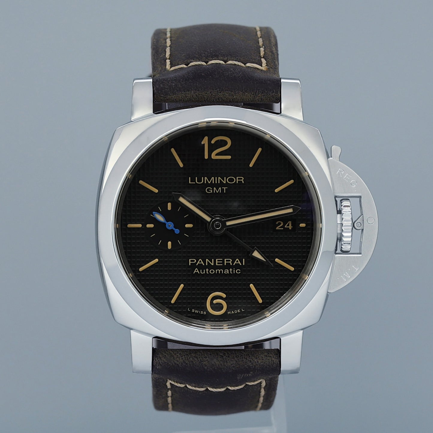 MINT Panerai Luminor 1950 GMT 42mm Steel Watch PAM01535 PAM 1535 Watch Box