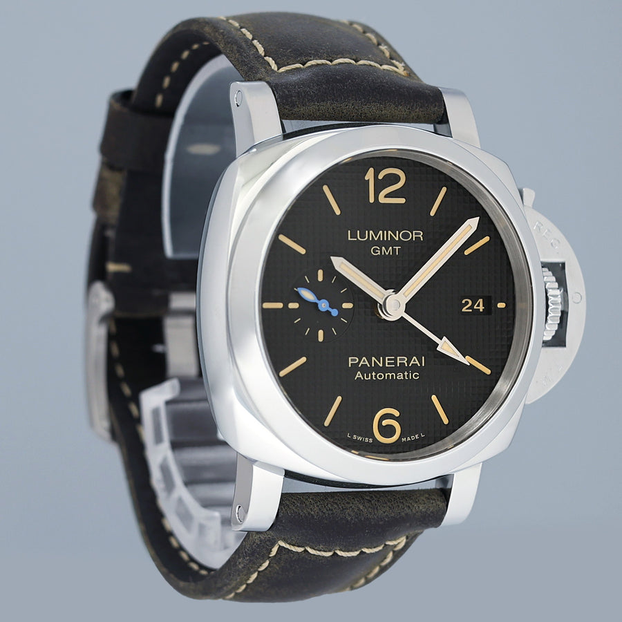 MINT Panerai Luminor 1950 GMT 42mm Steel Watch PAM01535 PAM 1535 Watch Box