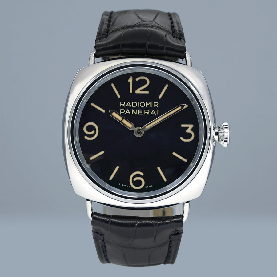 NEW PAPERS Panerai Radiomir 45mm PAM01383 Blue PAM 1383 Stainless Steel Men's Watch Box
