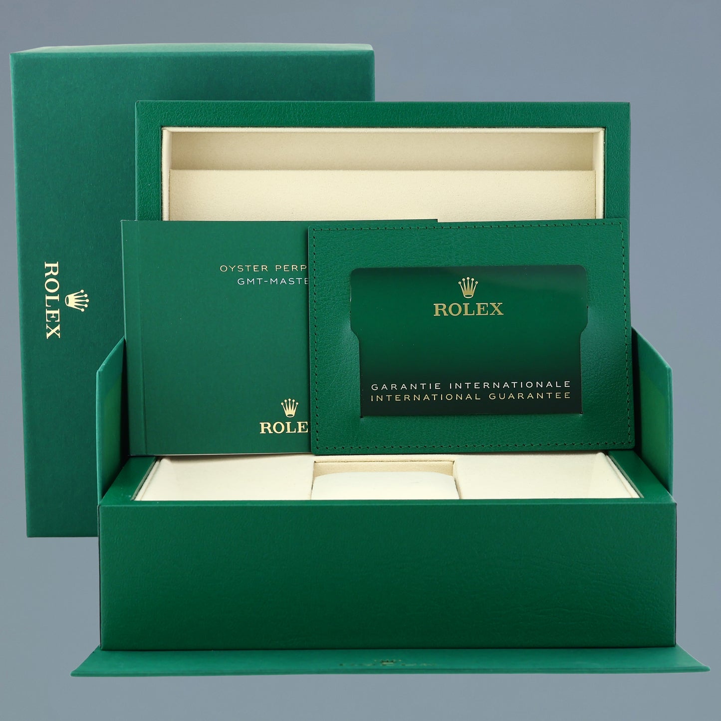 2025 NEW PAPERS Rolex GMT Master II Bruce Wayne 40mm Jubilee 126710 GRNR Watch Box