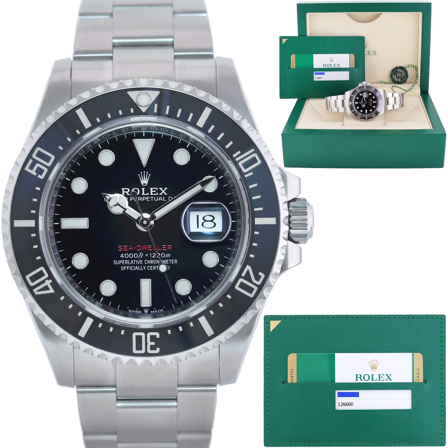 2018 MINT PAPERS Rolex Red Seadweller SD43 126600 43mm Mark 2 Watch Box