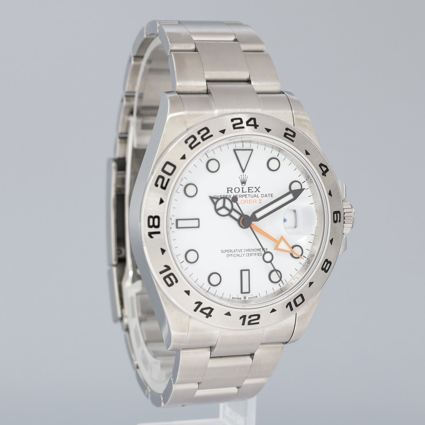 2022 NEW PAPERS Rolex Explorer II 226570 White Polar Steel Date 42mm Watch Box