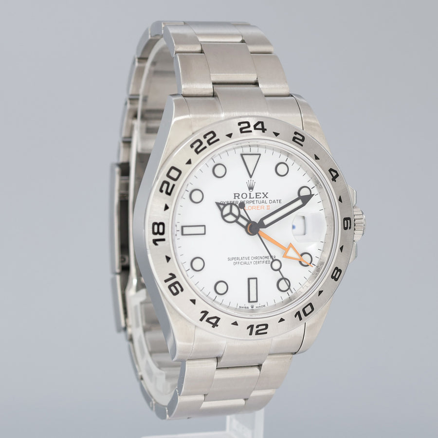 2022 NEW PAPERS Rolex Explorer II 226570 White Polar Steel Date 42mm Watch Box
