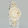 Ladies Rolex Date 26m 6519 Two Tone Yellow Gold MOP Diamond Jubilee Steel Watch Box